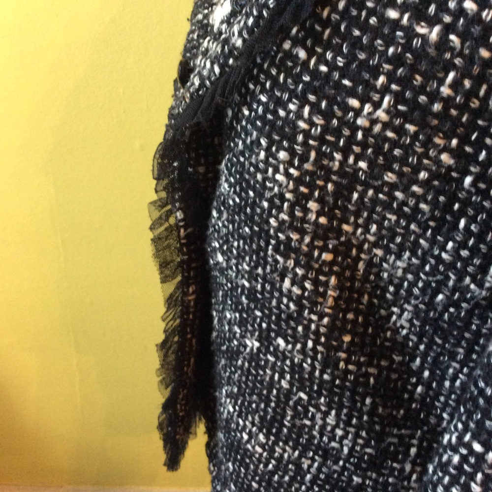 Karen Kane Great Black & Ivory Woven Jacket sz 8 - Picture 5 of 16